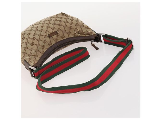 GUCCI GG Canvas Web Sherry Line Tasche Canvas 3 Set Beige Red black Auth 181811 Schwarz Rot - Ansicht 20