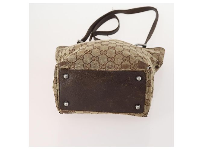 GUCCI GG Canvas Web Sherry Line Tasche Canvas 3 Set Beige Red black Auth 181811 Schwarz Rot - Ansicht 7