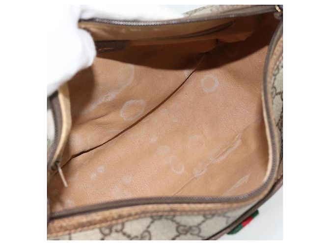GUCCI GG Supreme Web Sherry Line Tasche PVC Beige Gold 89 02 077 Auth BA13151 Golden - Ansicht 10