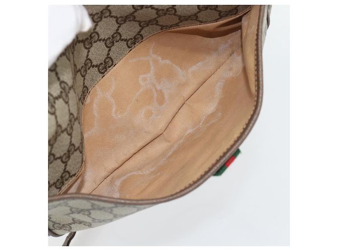 GUCCI GG Supreme Web Sherry Line Tasche PVC Beige Gold 89 02 077 Auth BA13151 Golden - Ansicht 11