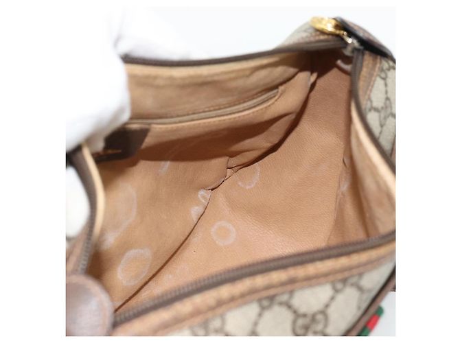 GUCCI GG Supreme Web Sherry Line Tasche PVC Beige Gold 89 02 077 Auth BA13151 Golden - Ansicht 19