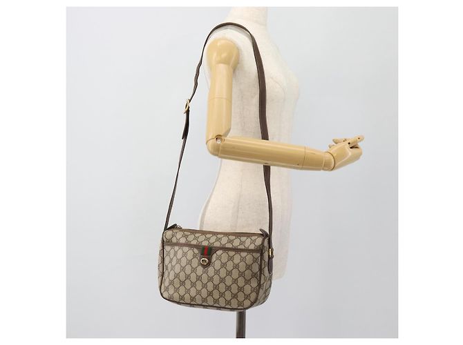 GUCCI GG Supreme Web Sherry Line Tasche PVC Beige Gold 89 02 077 Auth BA13151 Golden - Ansicht 23