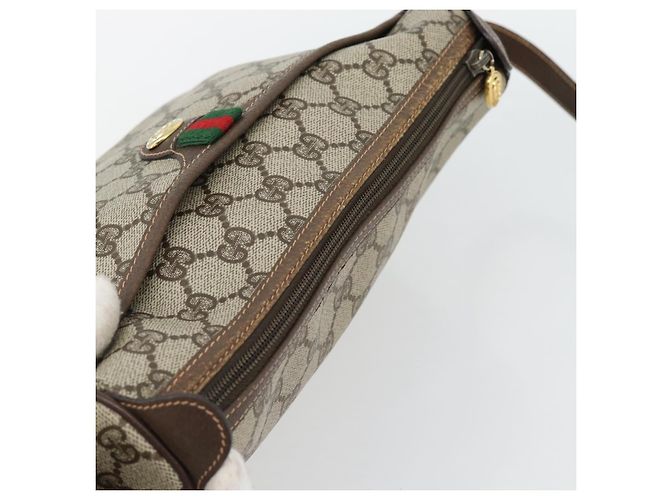 GUCCI GG Supreme Web Sherry Line Tasche PVC Beige Gold 89 02 077 Auth BA13151 Golden - Ansicht 6