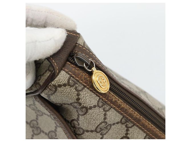 GUCCI GG Supreme Web Sherry Line Tasche PVC Beige Gold 89 02 077 Auth BA13151 Golden - Ansicht 9