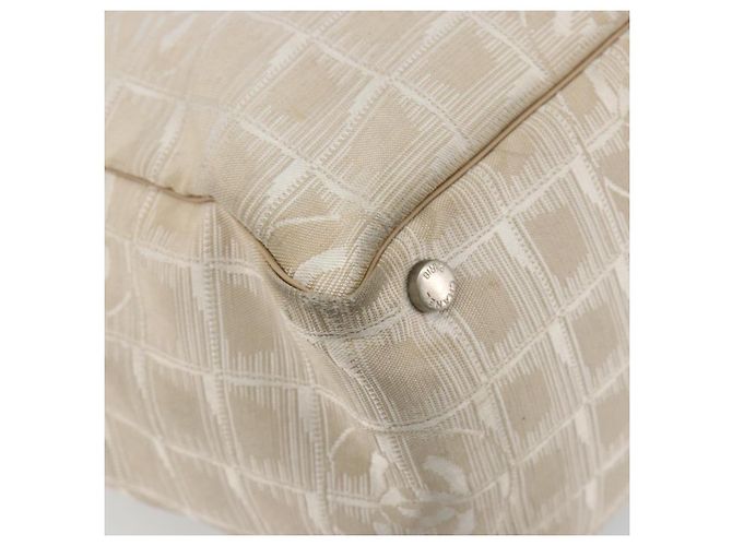 CHANEL Nuova Borsa Tote Travel in Nylon Beige Oro CC Auth 180904 D'oro - vista 15