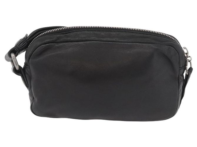 Clutch LOEWE Anagram in pelle nera con dettagli argento Auth 182493 Nero - vista 2