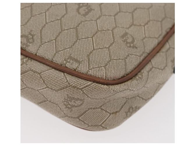 Borsa a tracolla Christian Dior Honeycomb Canvas PVC Beige Argento Auth BA13067 - vista 15