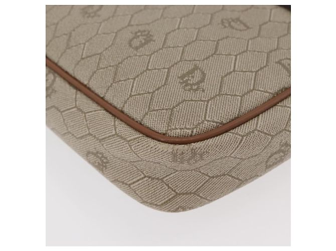 Borsa a tracolla Christian Dior Honeycomb Canvas PVC Beige Argento Auth BA13067 - vista 17