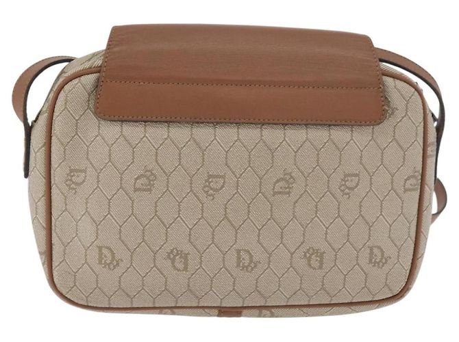 Borsa a tracolla Christian Dior Honeycomb Canvas PVC Beige Argento Auth BA13067 - vista 2