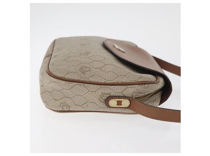 Borsa a tracolla Christian Dior Honeycomb Canvas PVC Beige Argento Auth BA13067 - vista 3