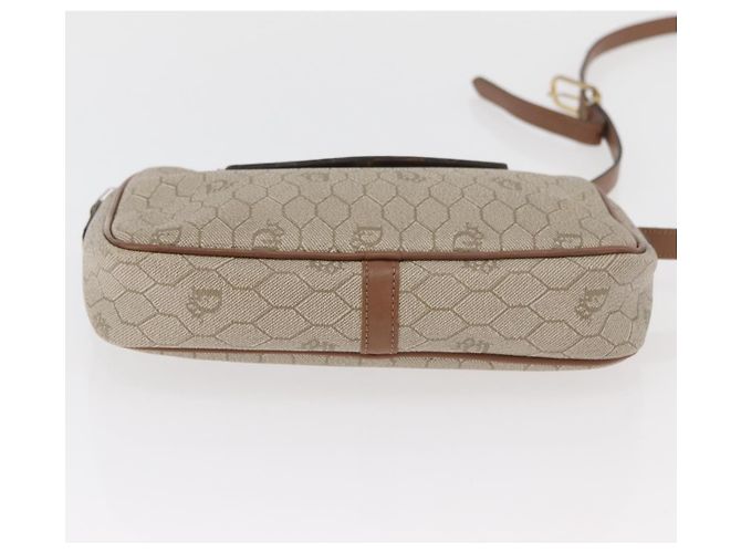 Borsa a tracolla Christian Dior Honeycomb Canvas PVC Beige Argento Auth BA13067 - vista 5