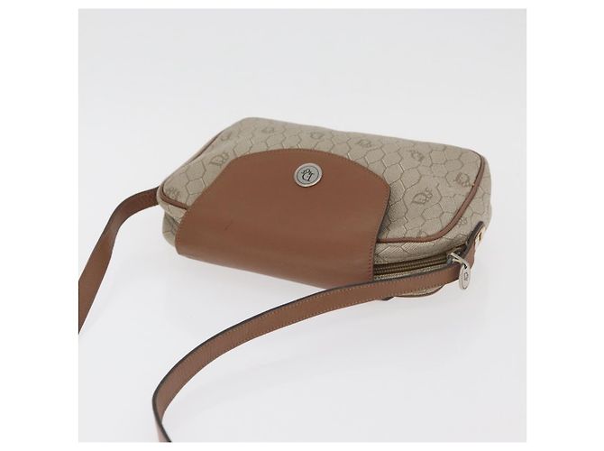 Borsa a tracolla Christian Dior Honeycomb Canvas PVC Beige Argento Auth BA13067 - vista 6