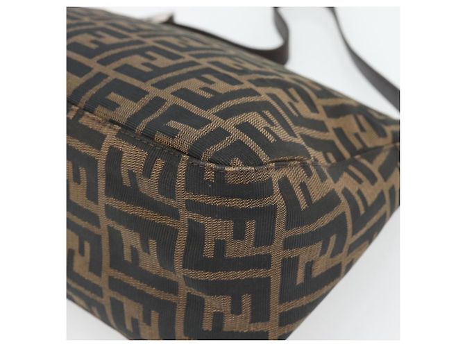 FENDI Zucca Canvas Mamma Baguette Borsa a Spalla Nero Marrone Auth 181898V - vista 16