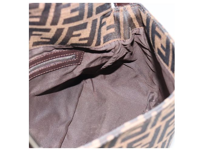 FENDI Zucca Canvas Mamma Baguette Borsa a Spalla Nero Marrone Auth 181898V - vista 19