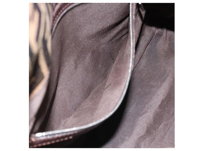 FENDI Zucca Canvas Mamma Baguette Borsa a Spalla Nero Marrone Auth 181898V - vista 22