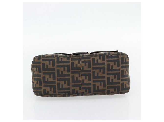 FENDI Zucca Canvas Mamma Baguette Borsa a Spalla Nero Marrone Auth 181898V - vista 5