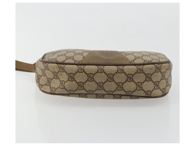 Clutch GUCCI GG Supreme Web Sherry Line in PVC Beige Oro 89 01 034 Auth 180063 D'oro - vista 6