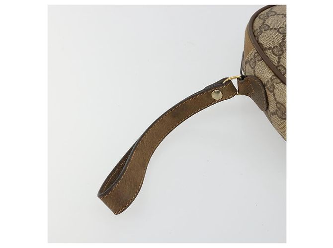 Clutch GUCCI GG Supreme Web Sherry Line in PVC Beige Oro 89 01 034 Auth 180063 D'oro - vista 8