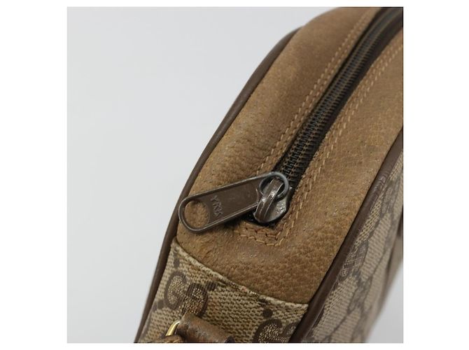 Clutch GUCCI GG Supreme Web Sherry Line in PVC Beige Oro 89 01 034 Auth 180063 D'oro - vista 9