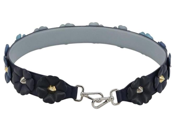 Tracolla in pelle FENDI 31.9" Navy Auth 181881M Blu navy - vista 13