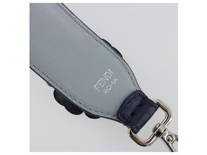 Tracolla in pelle FENDI 31.9" Navy Auth 181881M Blu navy - vista 8