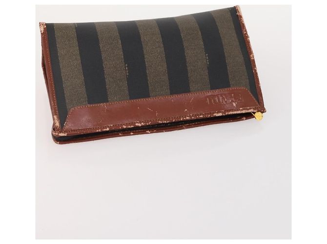 Pequin FENDI Gucci PRADA Borsa in Tela Pecan Canvas Nylon 5 Set Marrone Nero Verde Auth ti3938 - vista 10