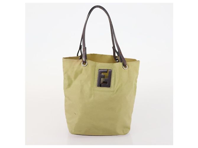 Pequin FENDI Gucci PRADA Borsa in Tela Pecan Canvas Nylon 5 Set Marrone Nero Verde Auth ti3938 - vista 13