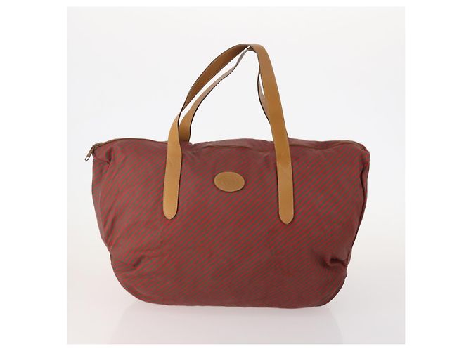 Pequin FENDI Gucci PRADA Borsa in Tela Pecan Canvas Nylon 5 Set Marrone Nero Verde Auth ti3938 - vista 2