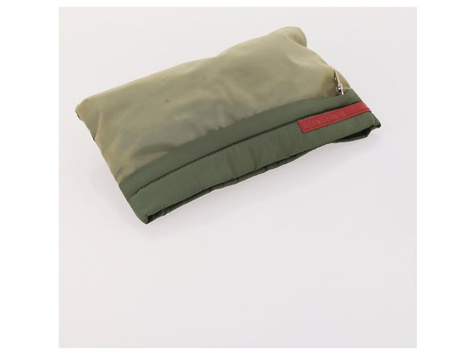 Pequin FENDI Gucci PRADA Borsa in Tela Pecan Canvas Nylon 5 Set Marrone Nero Verde Auth ti3938 - vista 25