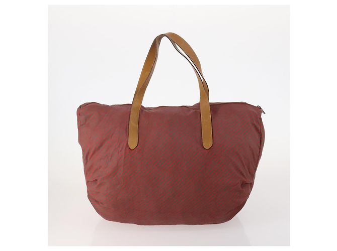 Pequin FENDI Gucci PRADA Borsa in Tela Pecan Canvas Nylon 5 Set Marrone Nero Verde Auth ti3938 - vista 3