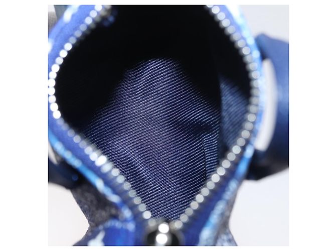 LOUIS VUITTON Monogram Bandana Porte Cles Pouch Bag Charm MP3337 Auth 167351SM Bianco Blu - vista 10