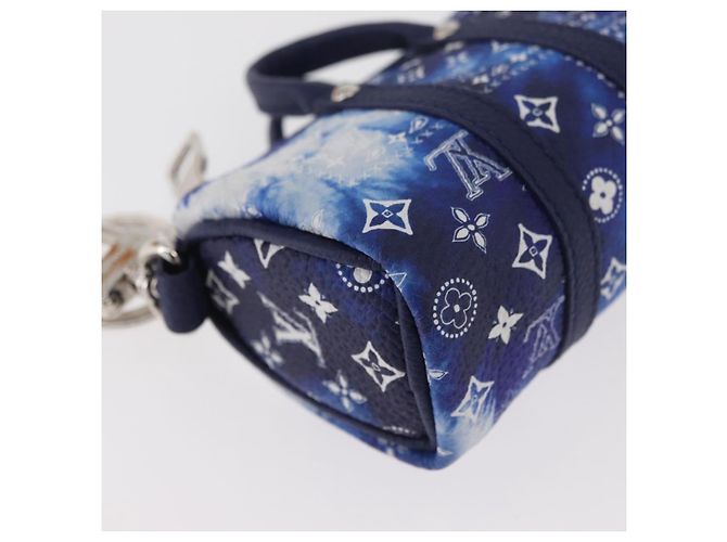 LOUIS VUITTON Monogram Bandana Porte Cles Pouch Bag Charm MP3337 Auth 167351SM Bianco Blu - vista 16