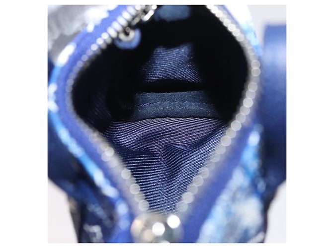 LOUIS VUITTON Monogram Bandana Porte Cles Pouch Bag Charm MP3337 Auth 167351SM Bianco Blu - vista 19