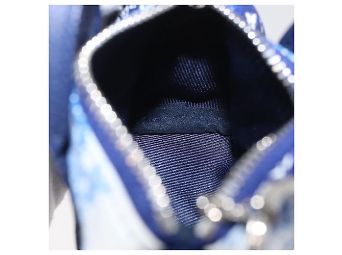 LOUIS VUITTON Monogram Bandana Porte Cles Pouch Bag Charm MP3337 Auth 167351SM Bianco Blu - vista 20