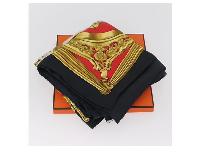 Hermès HERMES Carré 90 Sciarpa "ETRIERS" Seta Oro Autentico 182548M D'oro - vista 12
