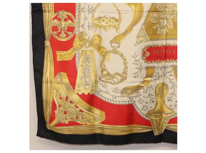 Hermès HERMES Carré 90 Sciarpa "ETRIERS" Seta Oro Autentico 182548M D'oro - vista 22
