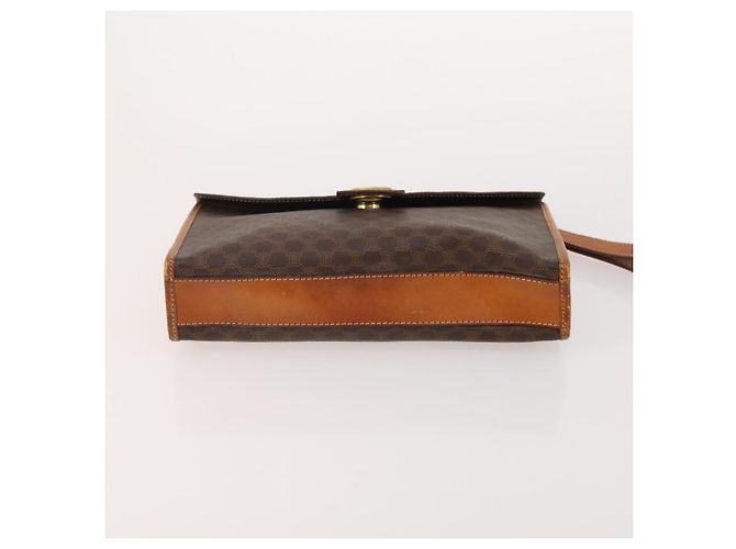 Céline Clutch CELINE in tela Macadam PVC e pelle 5 Set Marrone Beige Auth 180889 - vista 10