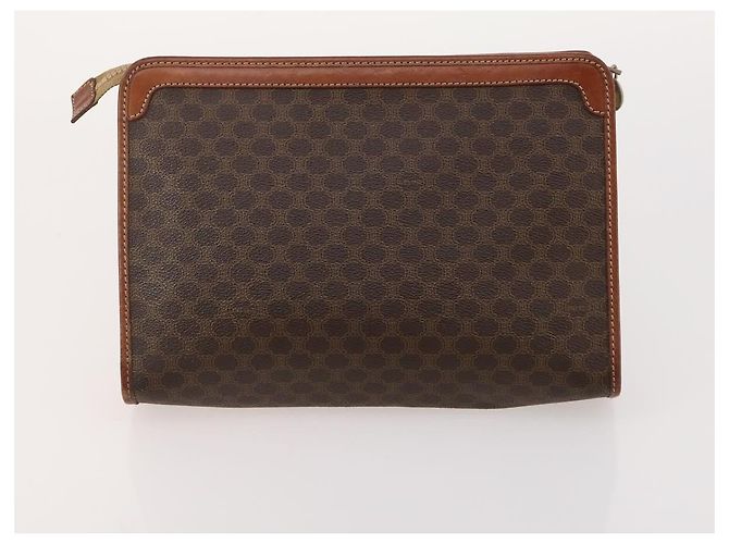 Céline Clutch CELINE in tela Macadam PVC e pelle 5 Set Marrone Beige Auth 180889 - vista 13