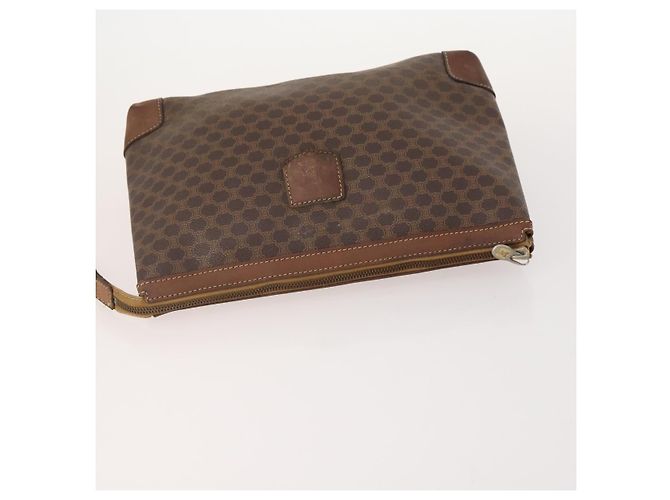 Céline Clutch CELINE in tela Macadam PVC e pelle 5 Set Marrone Beige Auth 180889 - vista 4