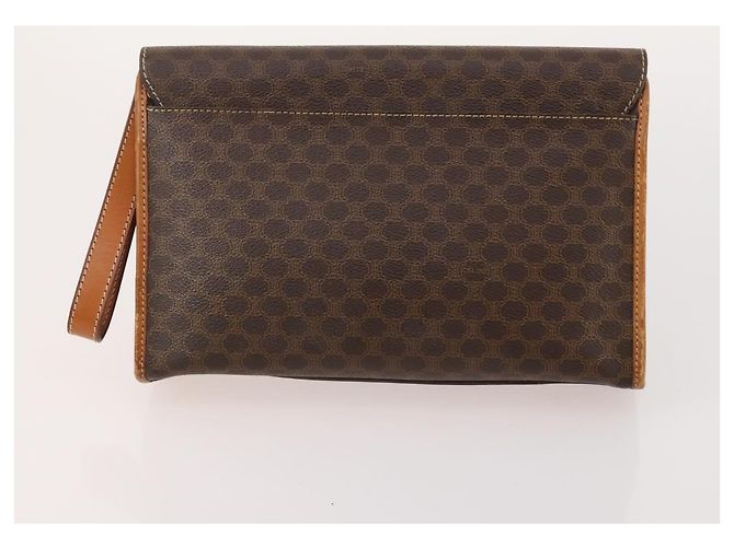 Céline Clutch CELINE in tela Macadam PVC e pelle 5 Set Marrone Beige Auth 180889 - vista 8