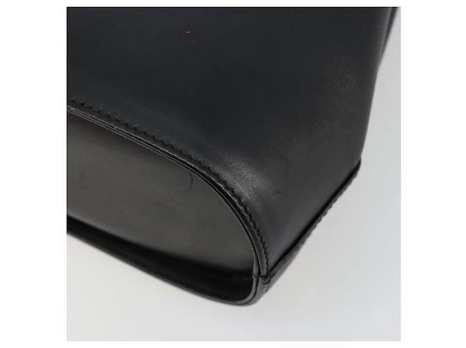 Bolsa Salvatore Ferragamo Gancini de Couro 2way Preto Ouro Auth 181422A Dourado - vista 17