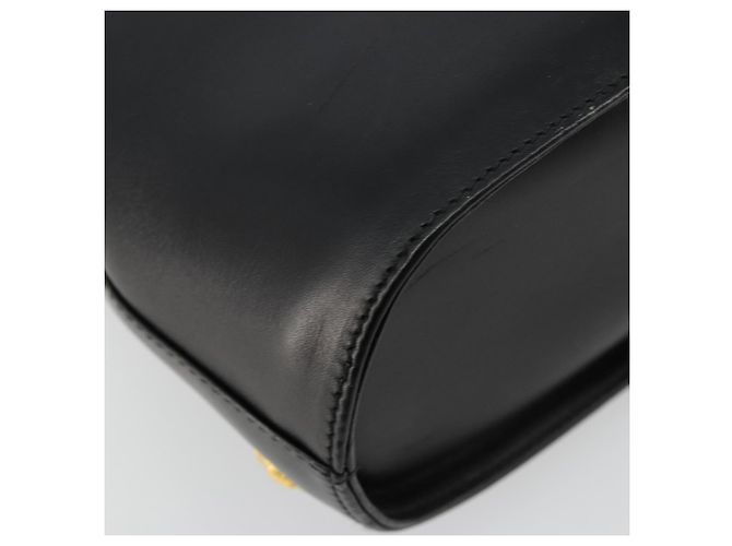 Bolsa Salvatore Ferragamo Gancini de Couro 2way Preto Ouro Auth 181422A Dourado - vista 18