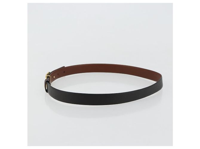 Cinturón reversible Salvatore Ferragamo Gancini de cuero 37.8" Black Auth 181581A Negro Dorado - vista 3