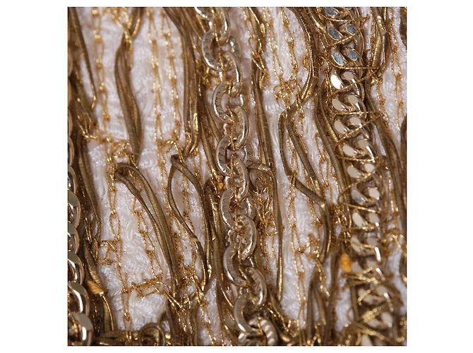 Timeless Chanel Kurzarmjacke in Elfenbein mit Seidenfutter Beige Roh Sand - Ansicht 10