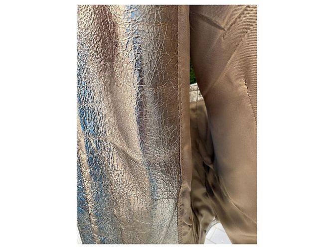 Gianni Versace Silver Metallic Leather Gilet Silvery - view 11