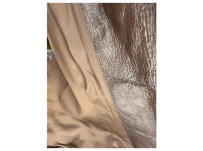 Gianni Versace Silver Metallic Leather Gilet Silvery - view 8