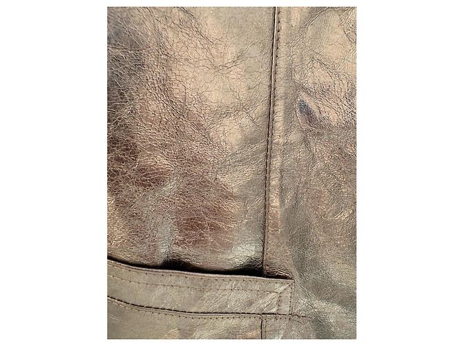 Gianni Versace Silver Metallic Leather Gilet Silvery - view 9