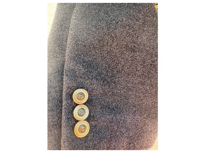 Gianni Versace Double-Breasted Grey Wool Coat - view 10