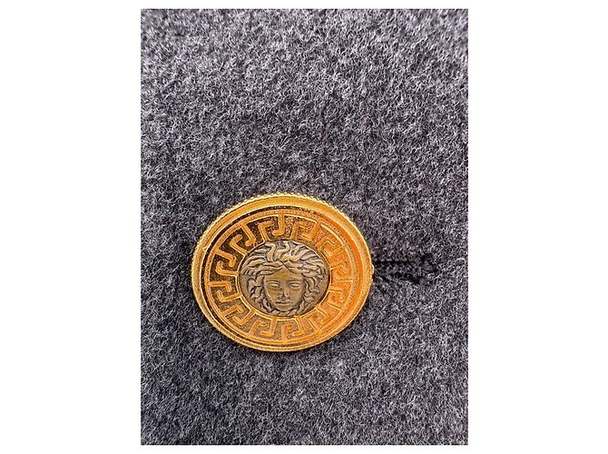 Gianni Versace Double-Breasted Grey Wool Coat - view 11