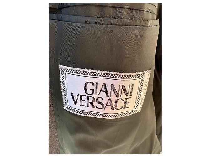 Gianni Versace Double-Breasted Grey Wool Coat - view 4